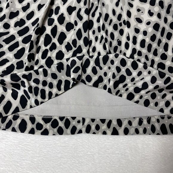 Vintage Carlisle 100% Silk Pleated Animal Print Skirt 10 Glam Mob Wives Retro - Picture 5 of 11